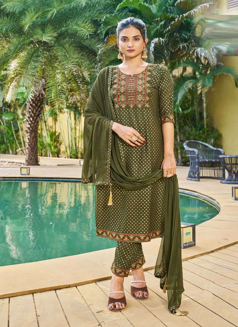 Blue Hills Jailer Foil Printed Readymade Suits Catalog
